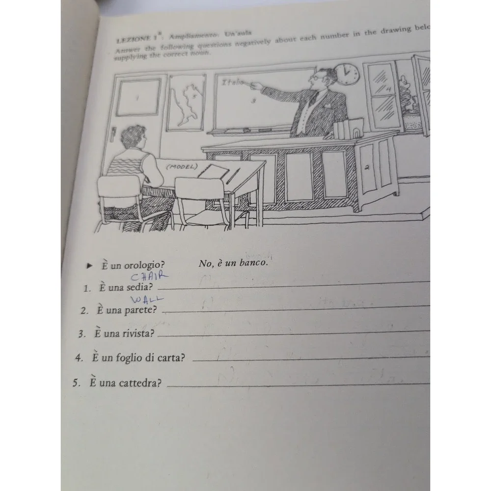 VINTAGE VIS-ED ITALIAN VOCABULARY CARDS & Test Bank First Course In Italian READ